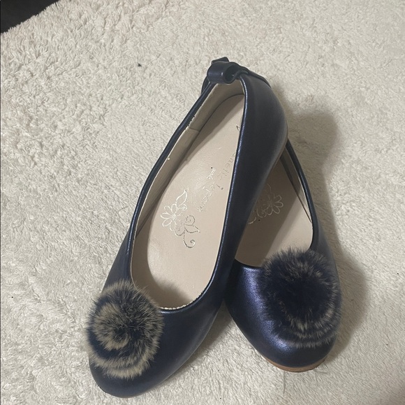 Nanette Lepore Other - Nanette Lepore Blue Dress Shoes with Furry Pom-Poms